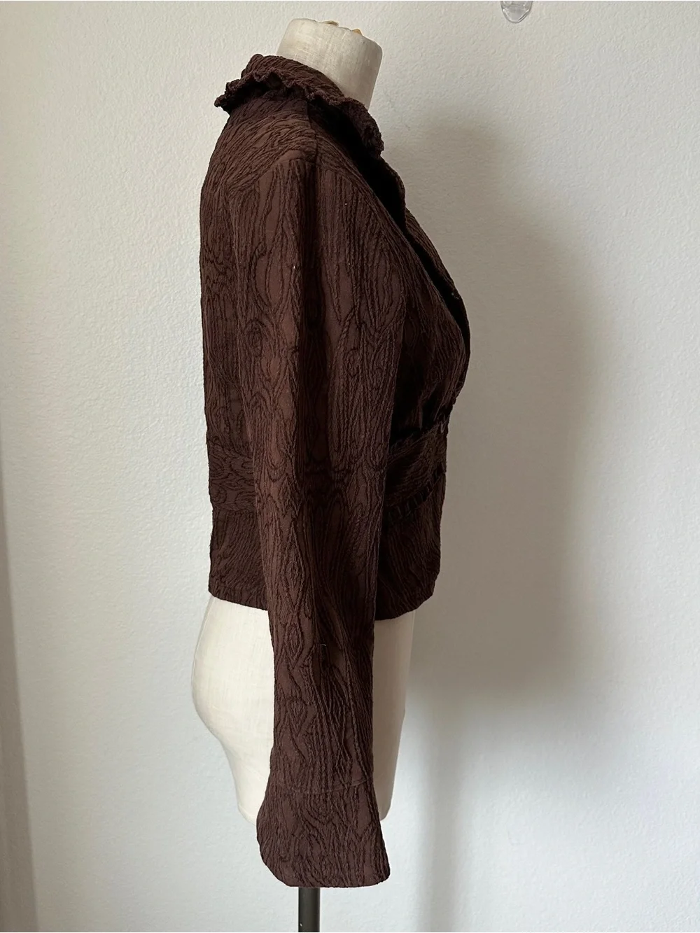 Y2K Paradigm Ruffle Button Down Jacket - Picture 3 of 4